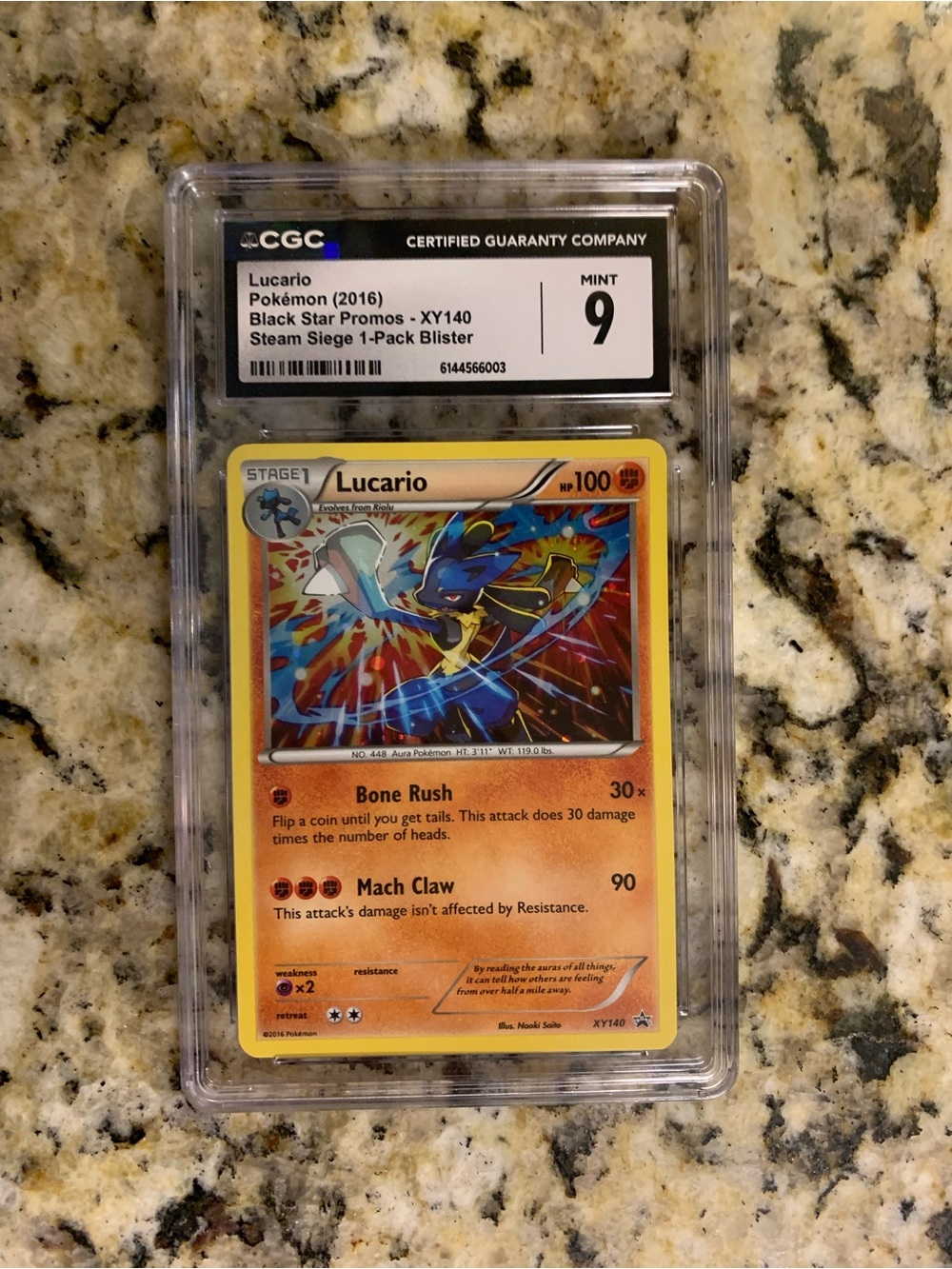 Pokemon Lucario Promo Card - Yellow, Blue, Red